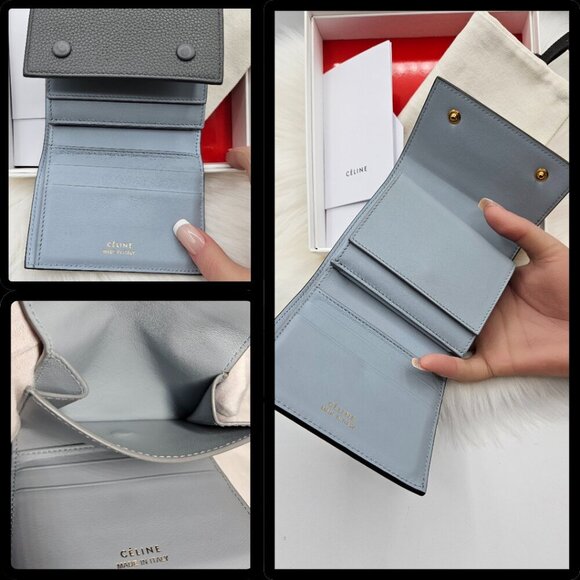 Céline Grey Calfskin Small Folded Wallet - Picture 16 of 17